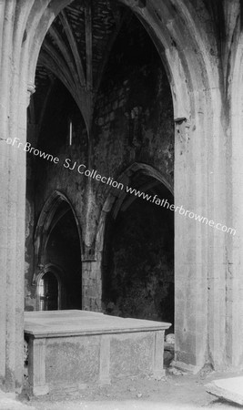 HOLYCROSS ABBEY N. TRANCEPT & CHAPELS SHOWING ENTRANCE TO STAIRS LEADING TO STOREROOM OVER CHAPELS